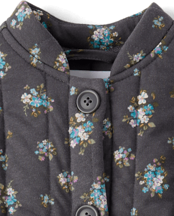 Girls Floral Quilted Jacket
