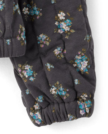 Girls Floral Quilted Jacket