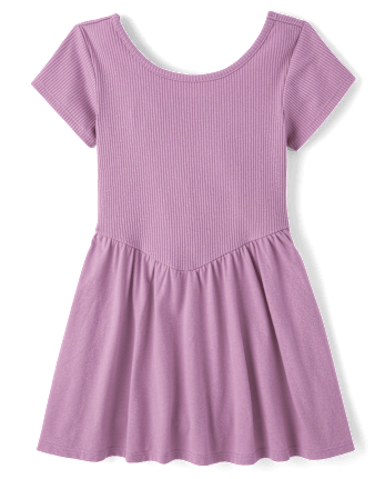 Girls Ribbed V-Waist Dress