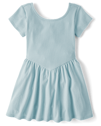 Girls Ribbed V-Waist Dress