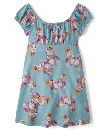 Girls Print Fit And Flare Dress
