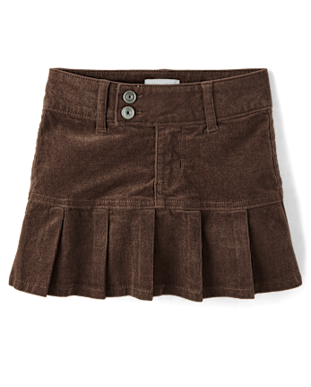 Girls Pleated Corduroy Skort