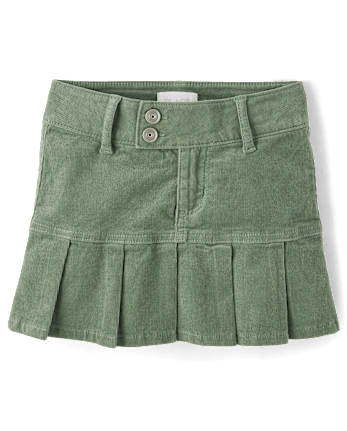 Girls Pleated Corduroy Skort