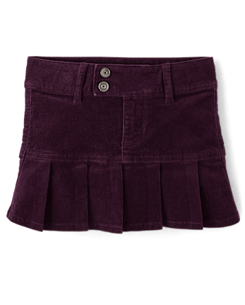 Girls Pleated Corduroy Skort