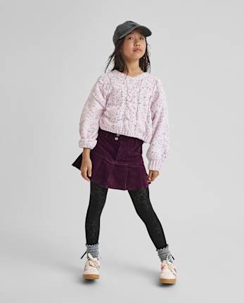 Girls Pleated Corduroy Skort