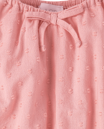 Girls Clip Dot Smocked Tiered Dress
