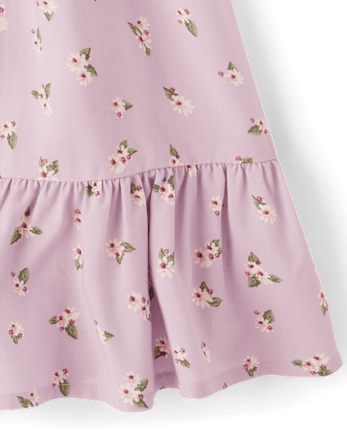 Robe à volants et smocks fleuris pour fille