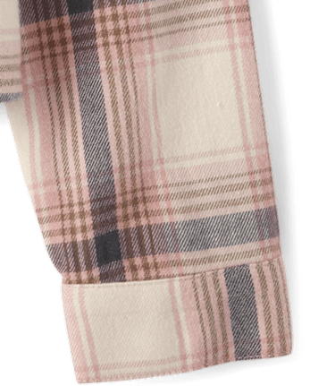 Chemise boutonnée en flanelle à carreaux pour fille