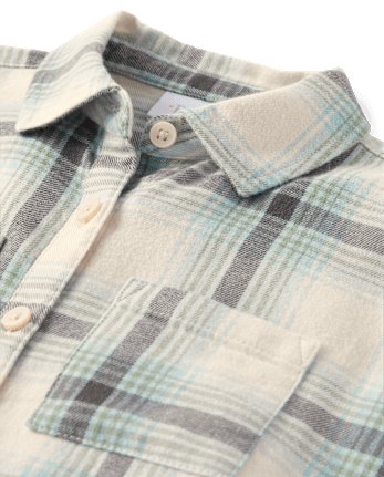 Girls Plaid Flannel Button Up Shirt
