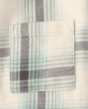 Chemise boutonnée en flanelle à carreaux pour fille