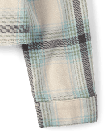 Chemise boutonnée en flanelle à carreaux pour fille