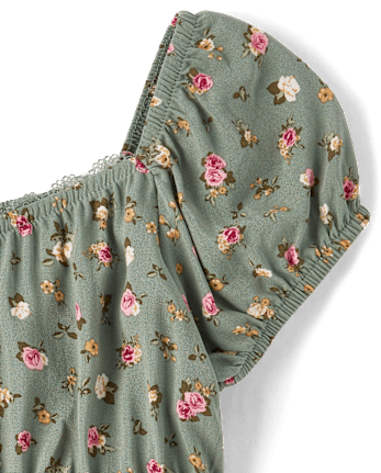 Girls Floral Smocked Top