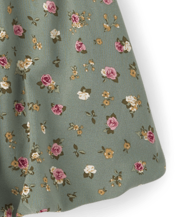 Jupe bulle à smocks fleurie pour fille