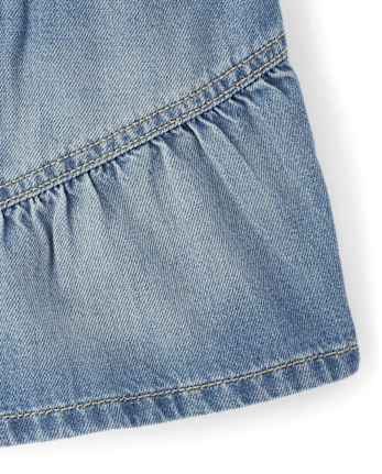 Girls Denim Ruffle Skort
