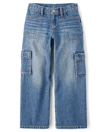 Girls Baggy Cargo Jeans