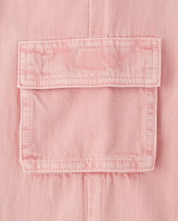 Jean cargo ample teint en pièce pour fille