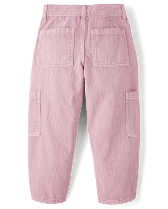 Girls Garment Dyed Utility Barrel Jeans