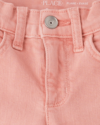 Girls Garment Dyed High Rise Flare Jeans