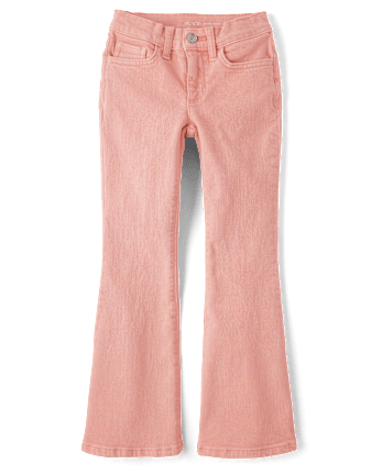 Girls Garment Dyed High Rise Flare Jeans