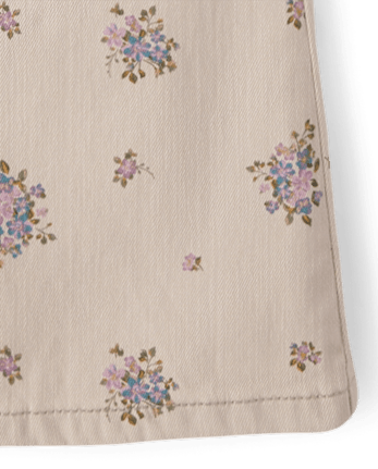 Girls Floral High Rise Flare Jeans