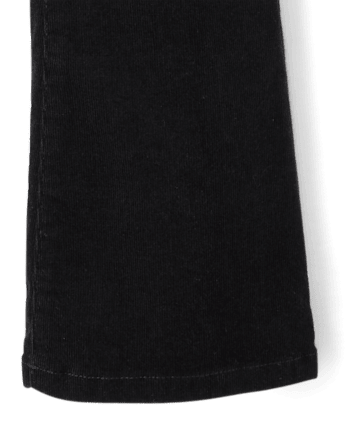 Pantalon évasé en velours côtelé à pinces pour fille