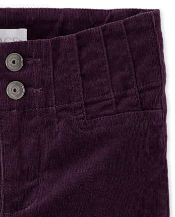 Girls Pleated Corduroy Flare Pants