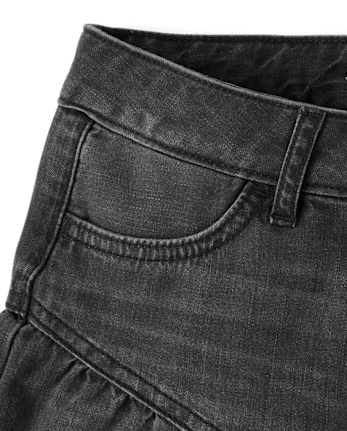 Girls Denim Ruffle Skort