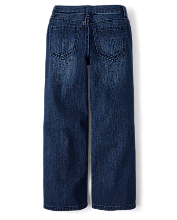 Girls Studded Wide Leg Jeans