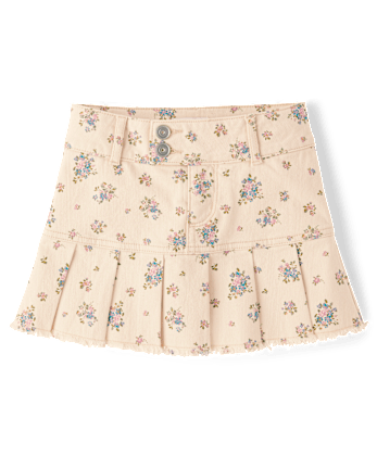 Jupe-short plissée à fleurs pour fille