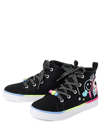 Girls Doodle High Top Sneakers