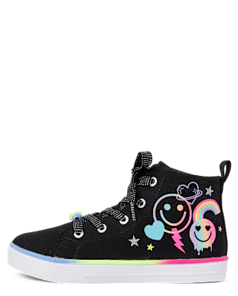 Girls Doodle High Top Sneakers