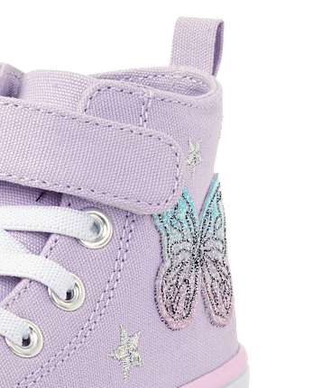 Toddler Girls Holographic Butterfly High Top Sneakers