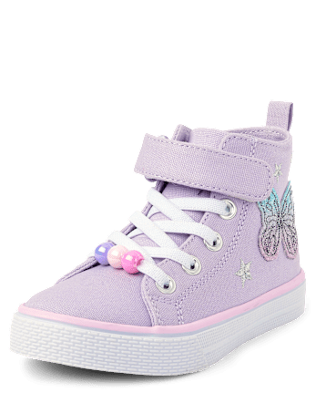 Toddler Girls Holographic Butterfly High Top Sneakers