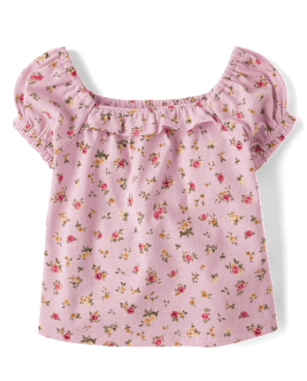 Baby And Toddler Girls Floral Puff Sleeve Top