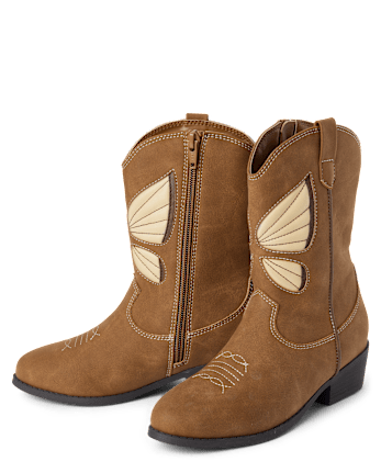 Girls Butterfly Cowgirl Boots