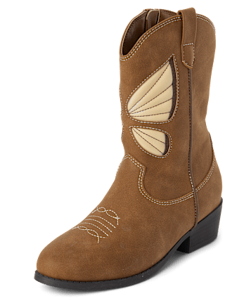 Girls Butterfly Cowgirl Boots