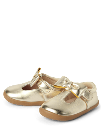 Baby And Toddler Girls First Steps Bow Mary Jane Shoes