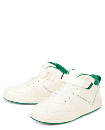 Boys Contrast Cuff Mid Top Sneakers