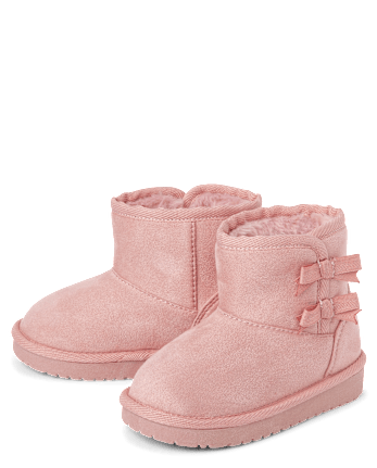 Toddler Girls Bow Platform Teddy Boots