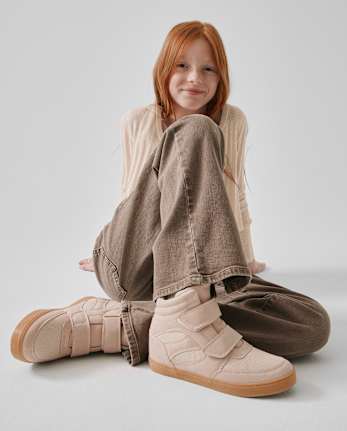Baskets montantes compensées pour filles