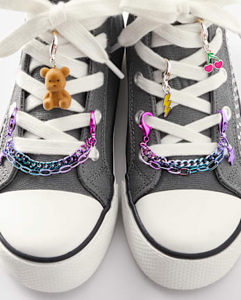 Girls Rhinestone Heart High Top Sneakers