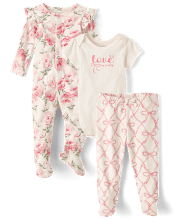 Baby Girls Bow 3-Piece Take Me Home Set