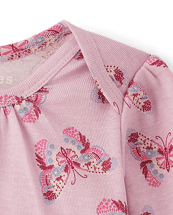 Baby Girls Butterfly Bodysuit 4-Pack
