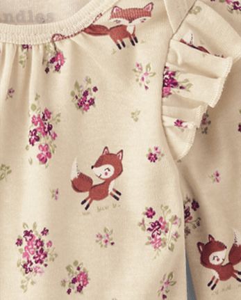 Baby Girls Fox Flutter Bodysuit 4-Pack