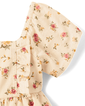 Baby Girls Floral Ruffle Fit And Flare Dress