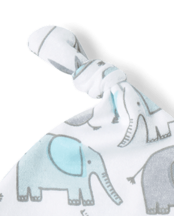 Baby Boys Elephant Hat And Mittens 6-Piece Set