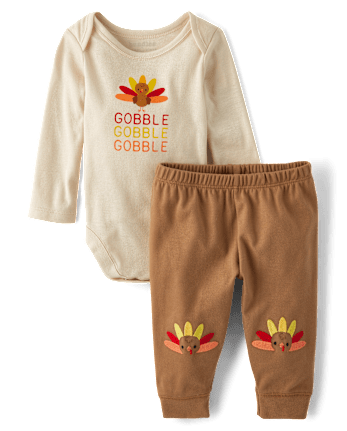 Ensemble de vêtements jeu 2 pièces pour bébé Thanksgiving