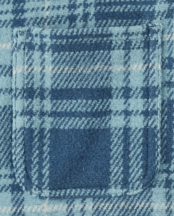 Boys Plaid Luxe Cozy Knit Button Up Shirt