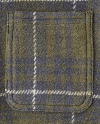 Boys Plaid Luxe Cozy Knit Button Up Shirt