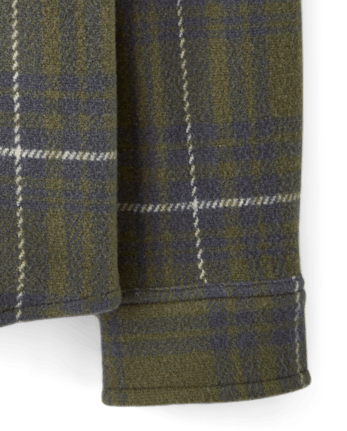 Boys Plaid Luxe Cozy Knit Button Up Shirt